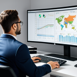 ** A professional project manager in a modest office setting, reviewing a Gantt chart on a large monitor, fully clothed in a business suit. The environment includes a clean desk, organized files, and a calm, focused atmosphere. Appropriate attire, safe for work, perfect anatomy, natural proportions, professional photography, high quality.

**